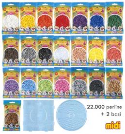 Assortimento Hama Beads Midi - 22 Bustine + 2 Basi