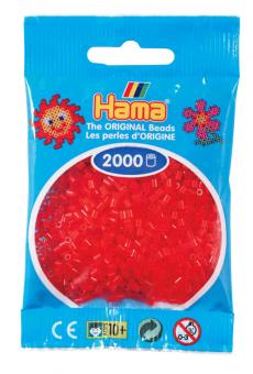 Hama beads MINI 2000 pezzi Rosso traslucido n.13
