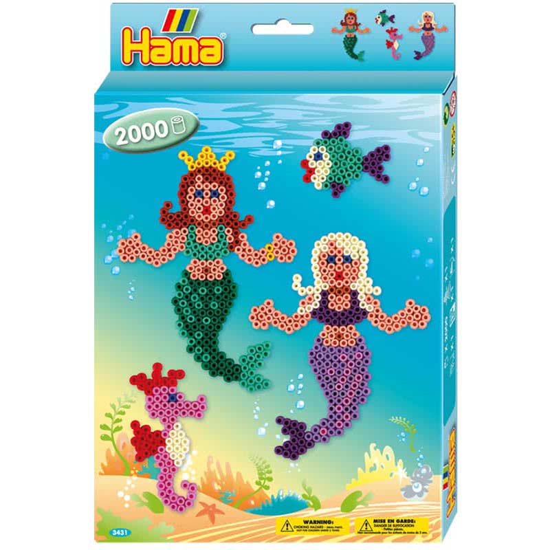 Sirene hama beads midi perline a fusione per bambini