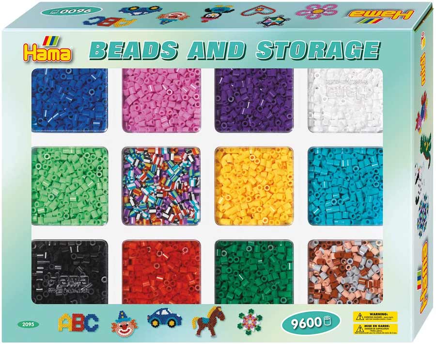 Set di perline (Midi Hama Beads) con 9600 perline pyssla + carta