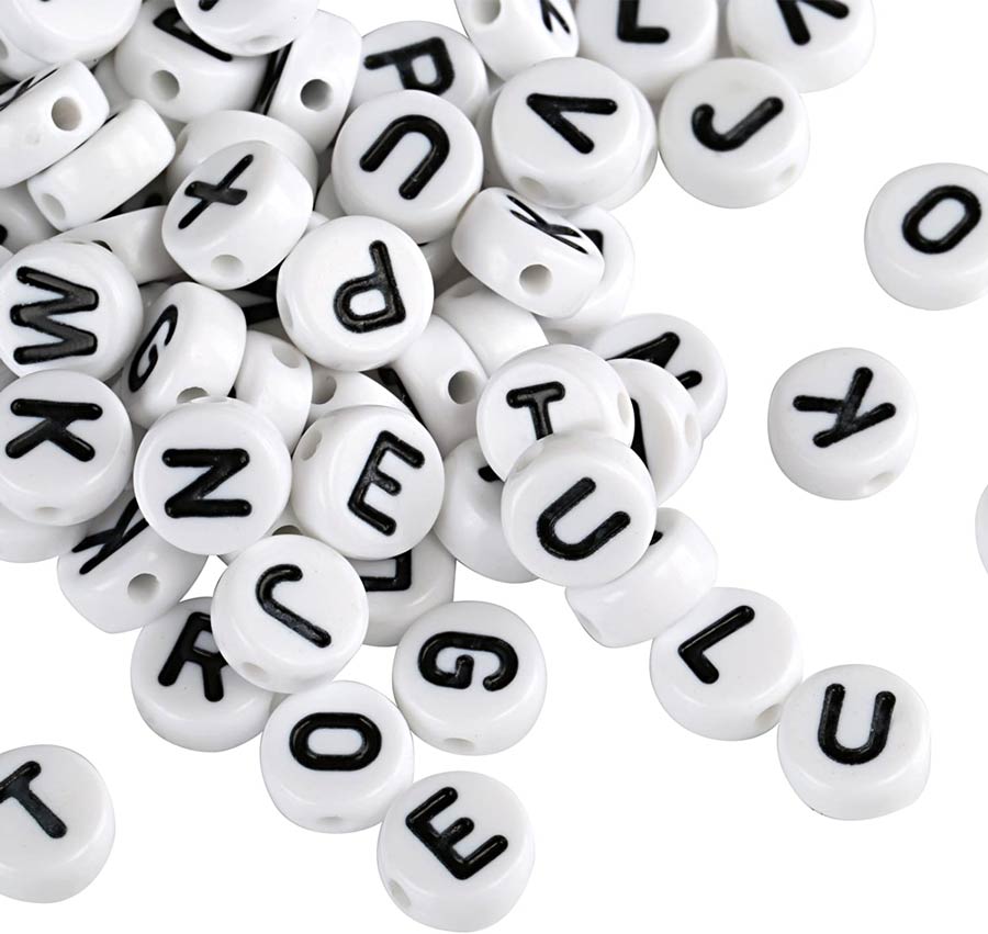 Personalizza i tuoi braccialetti con perline lettere dell'alfabeto